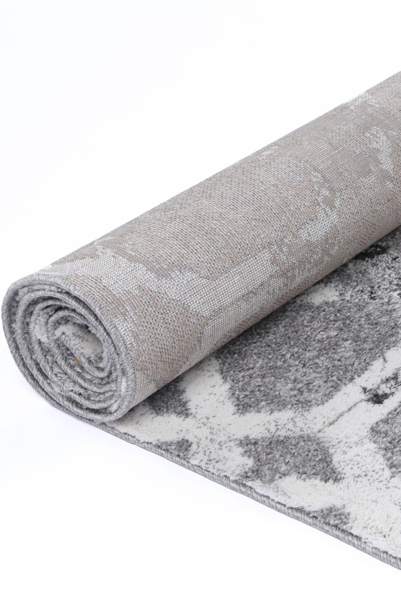 Yuzil Grey White Lattice Rug - Floorsome - Rug - CENT12010 - Rug