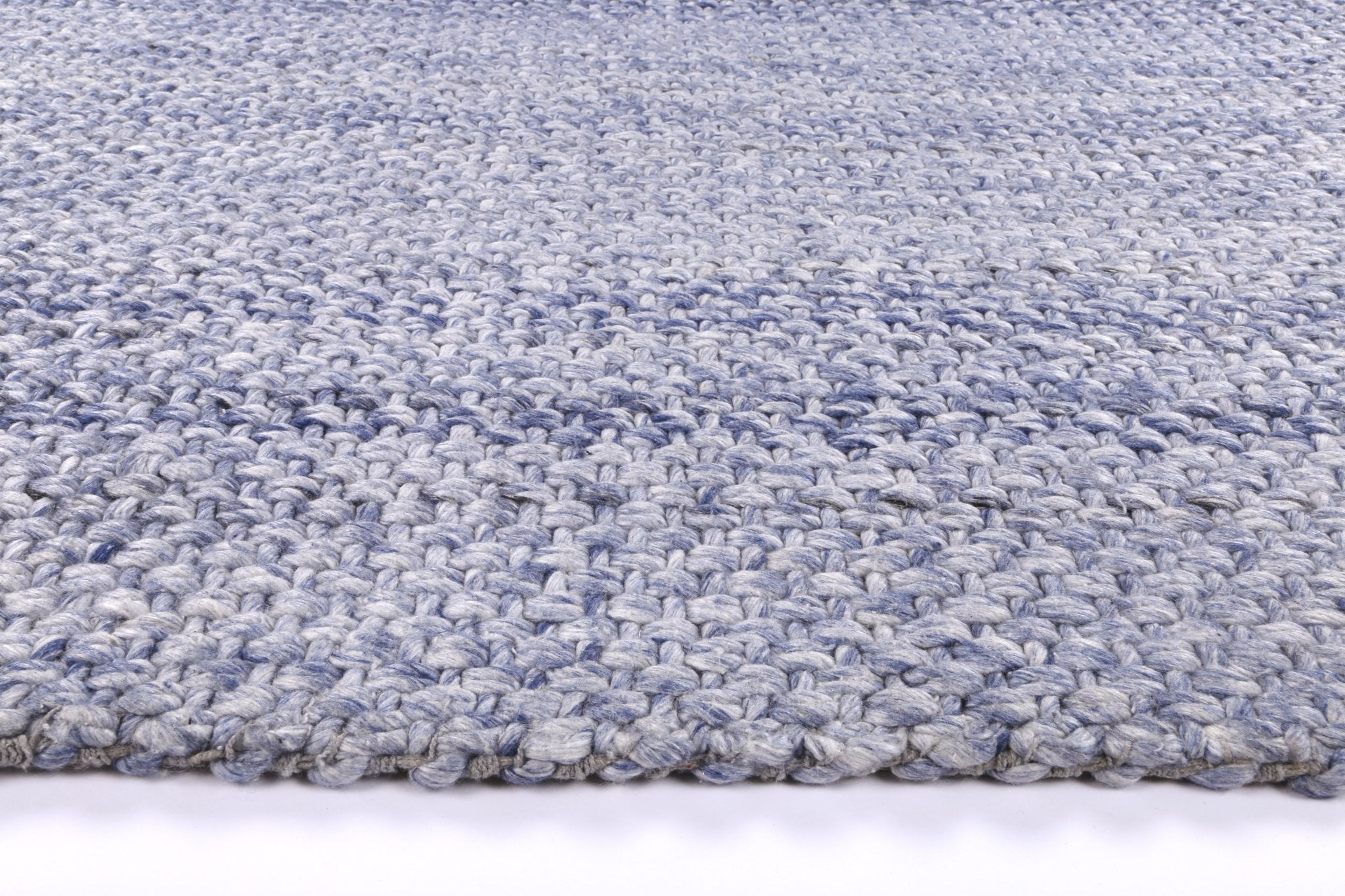 Zayna Chignon Blue Wool Blend Rug - Floorsome - Rug - HARL160CHIGBLUE - Rug