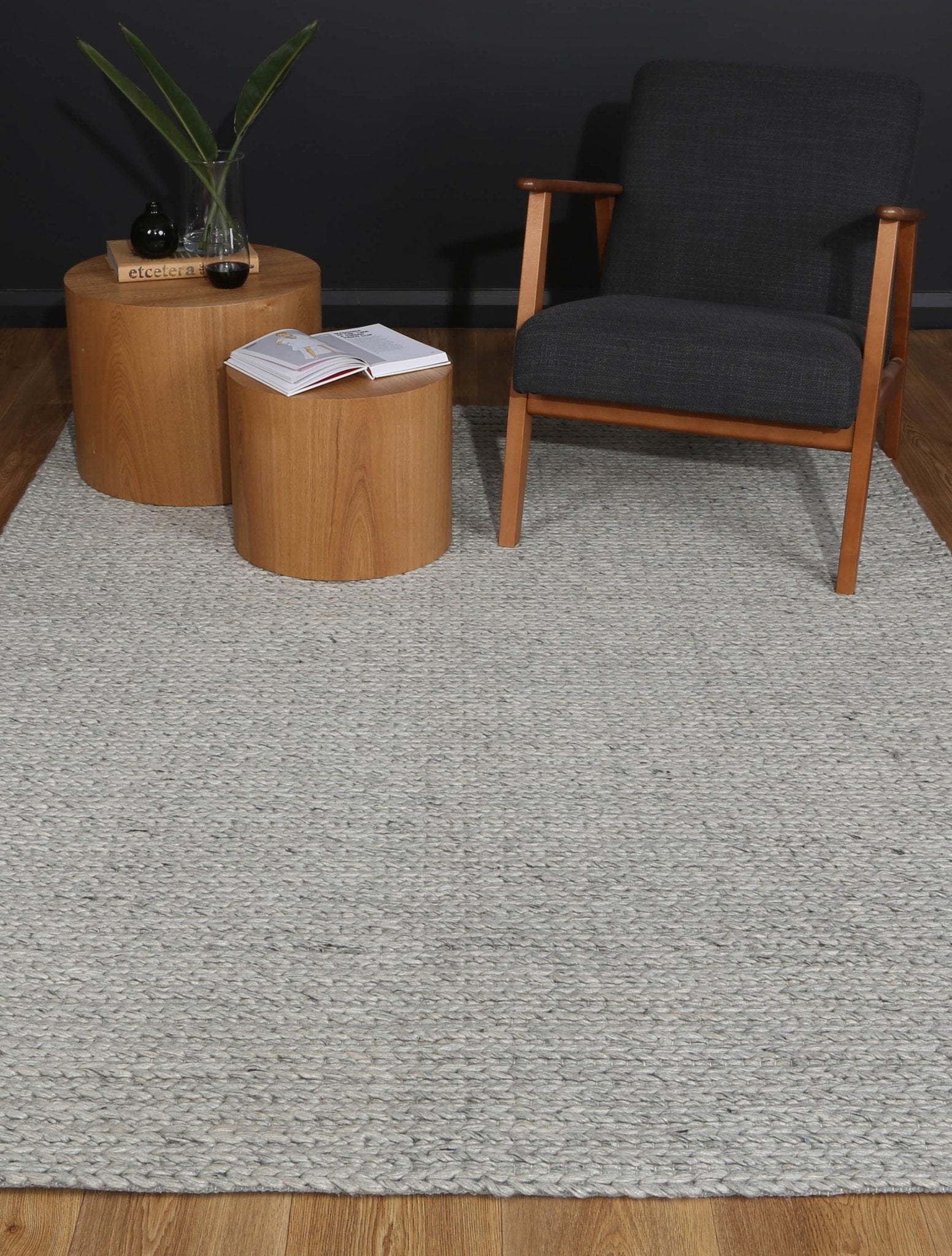 Zayna Cue Grey Wool Blend Rug - Floorsome - Rug - HARL160CUEGREY - Rug