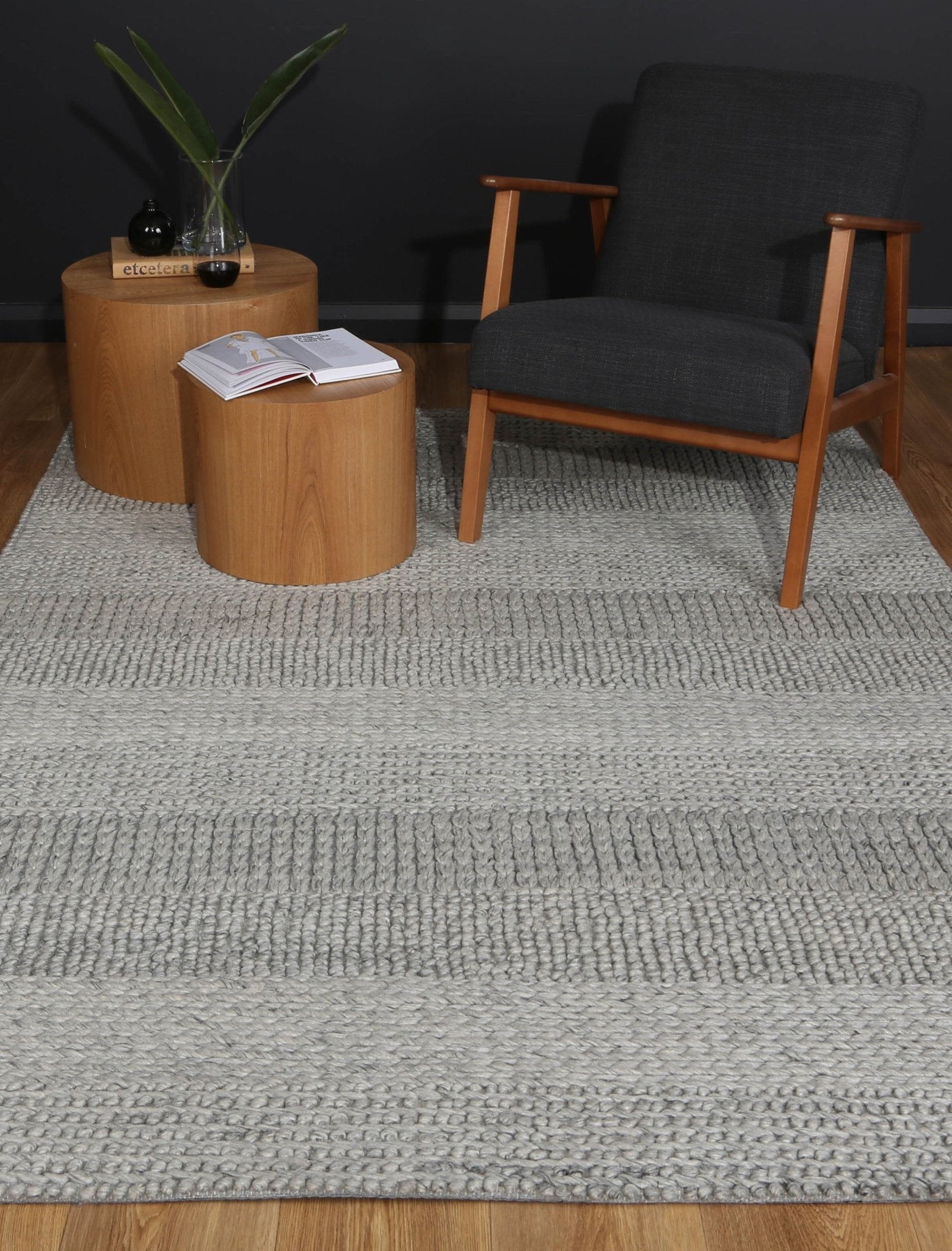 Zayna Grace Grey Wool Blend Rug - Floorsome - Rug - HARL160GRACGREY - Rug