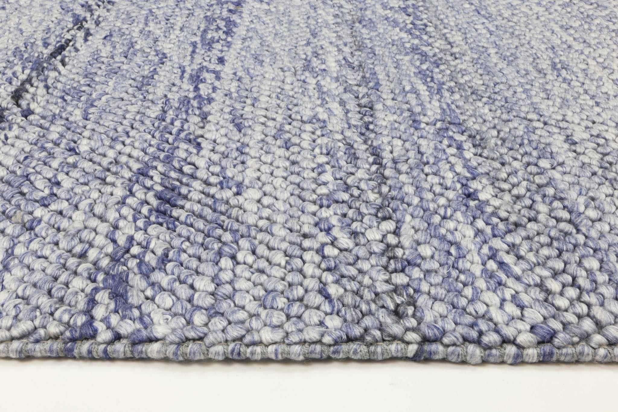 Zayna Loopy Blue Wool Blend Rug - Floorsome - Rug - HARL160LOOPBLUE - Rug