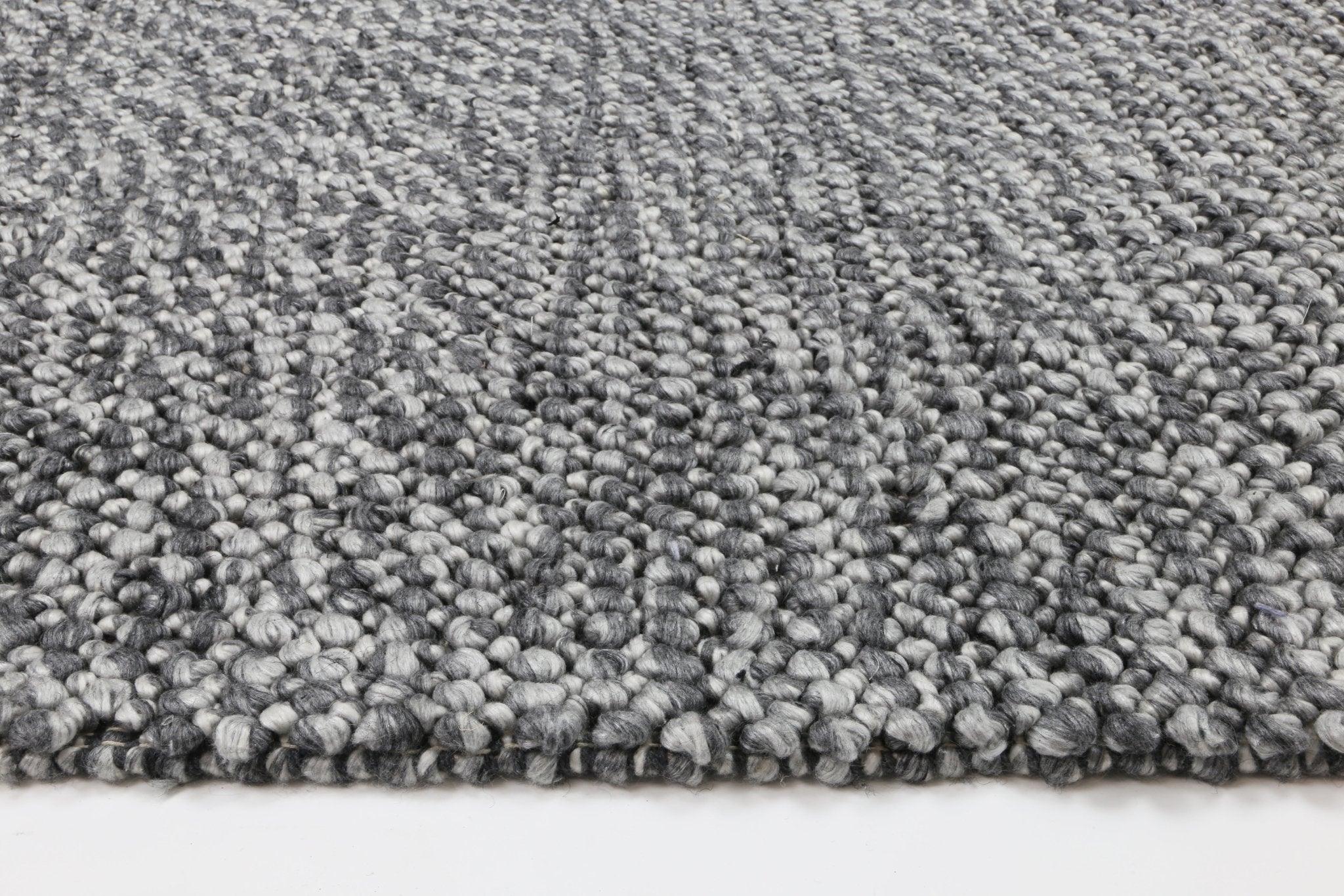 Zayna Loopy Charcoal Wool Blend Rug - Floorsome - Rug - HARL160LOOPCHAR - Rug