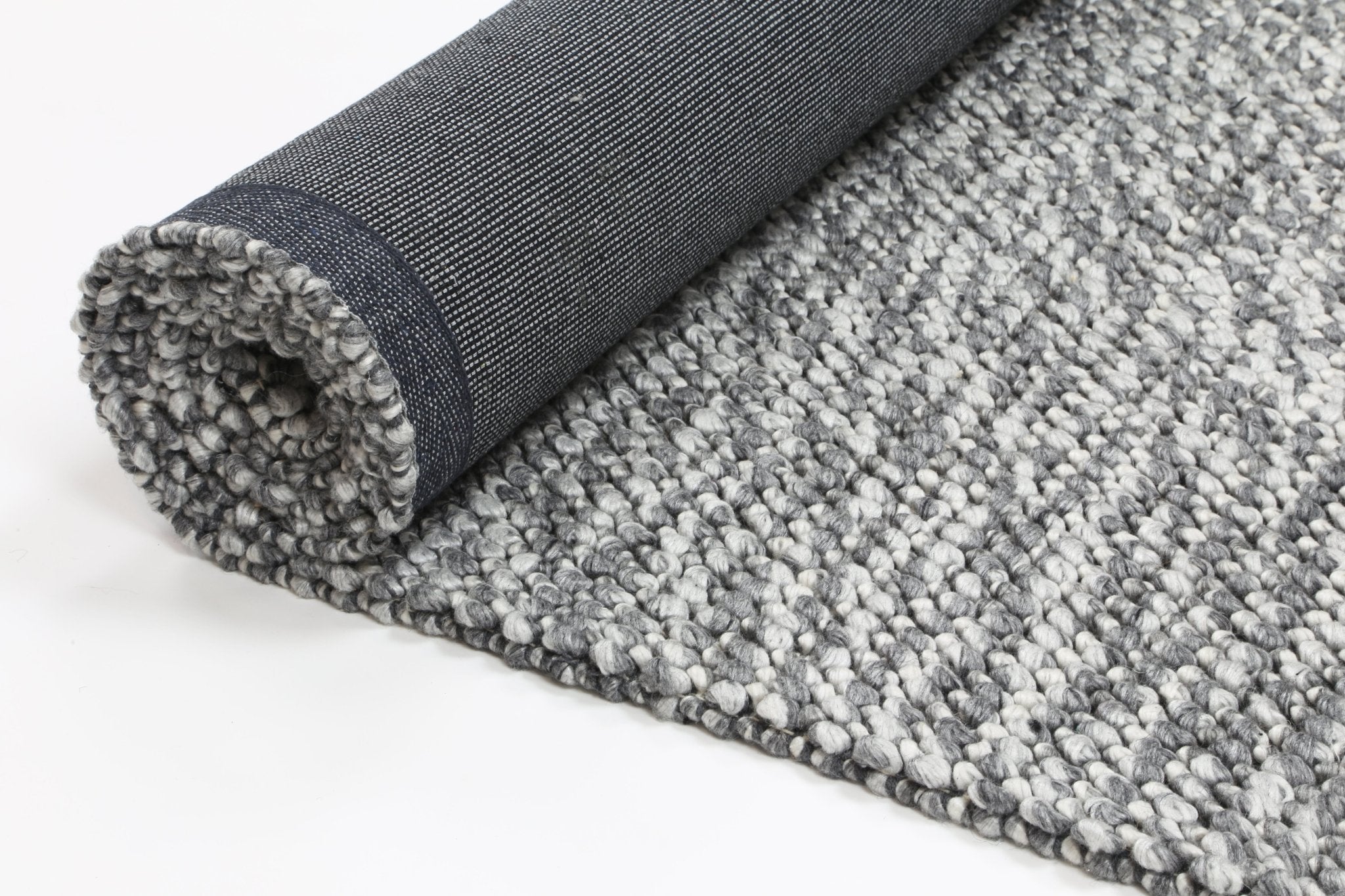 Zayna Loopy Charcoal Wool Blend Rug - Floorsome - Rug - HARL160LOOPCHAR - Rug