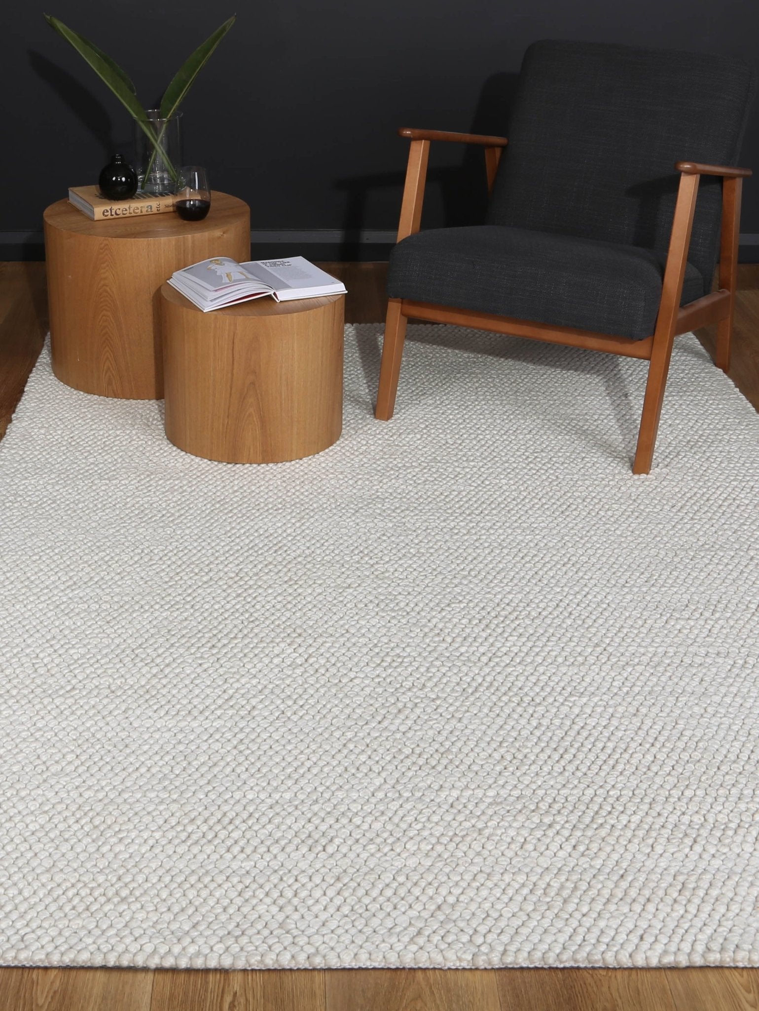 Zayna Loopy White Wool Blend Rug - Floorsome - Rug - HARL160LOOPWHIT - Rug