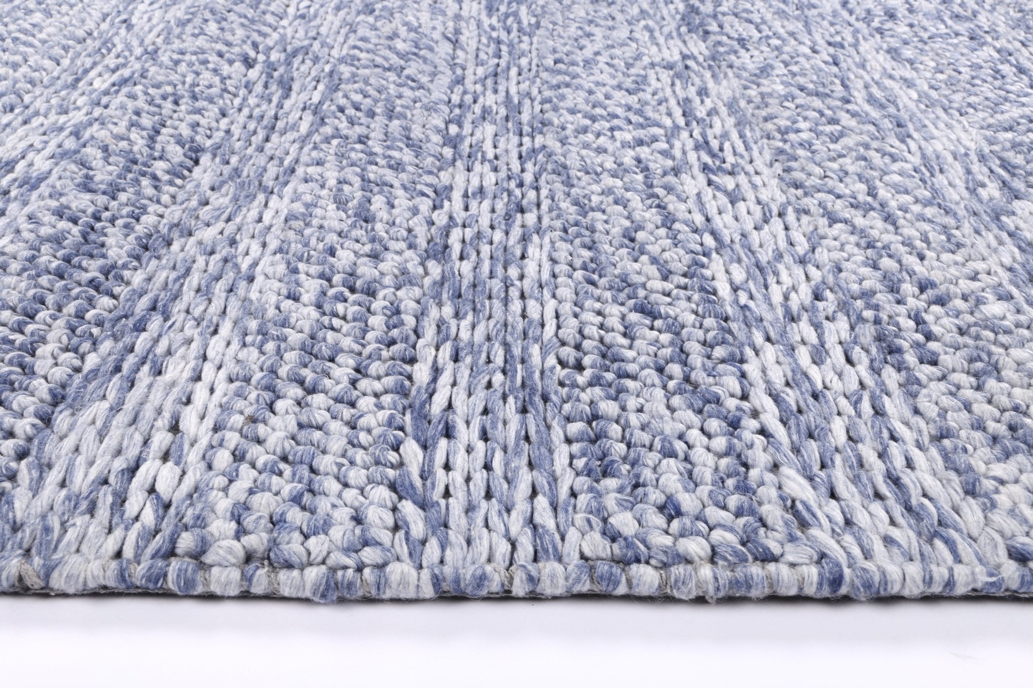 Zayna Ringlets Blue Wool Blend Rug - Floorsome - Rug - HARL160RINGBLUE - Rug