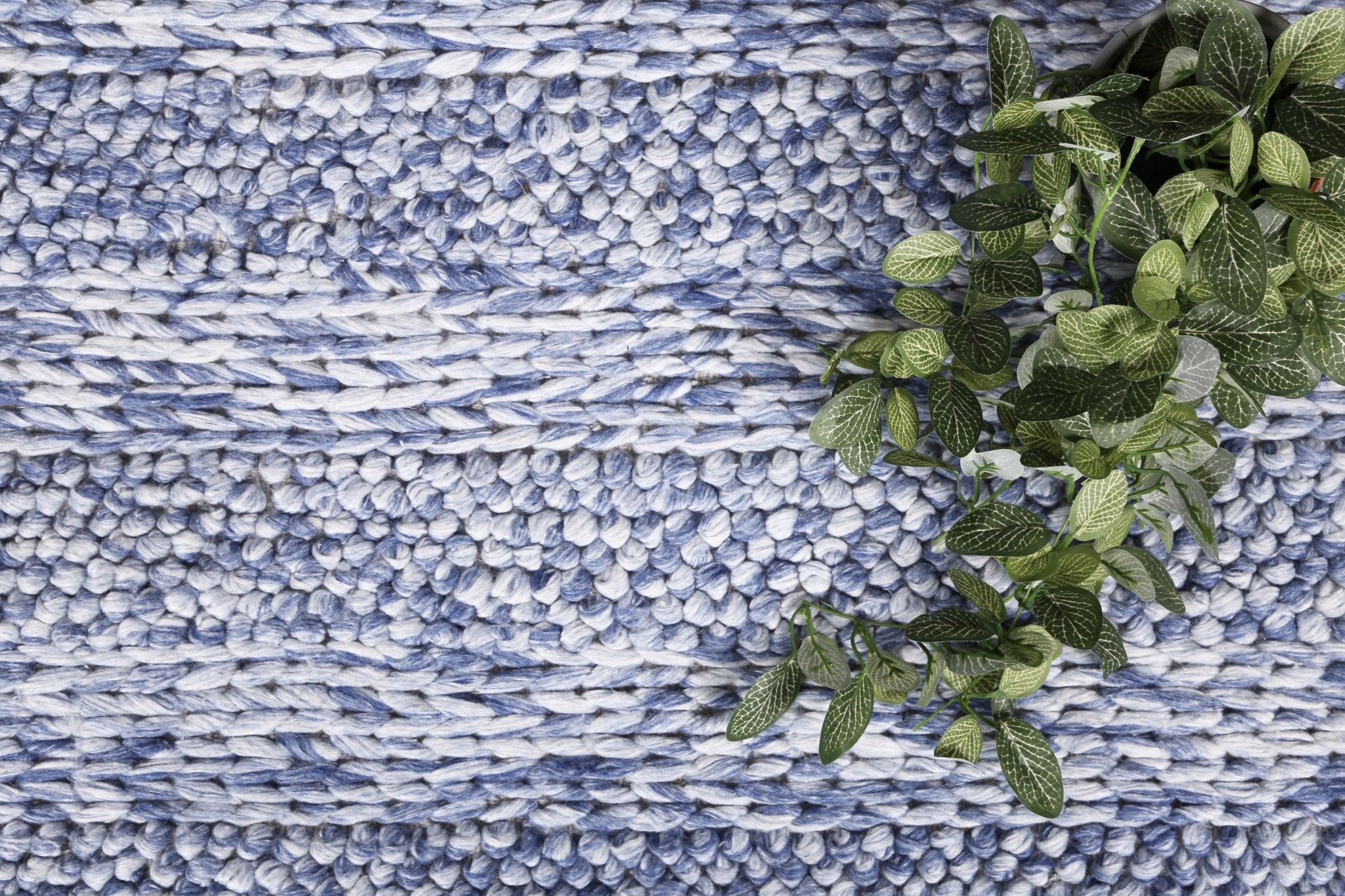 Zayna Ringlets Blue Wool Blend Rug - Floorsome - Rug - HARL160RINGBLUE - Rug