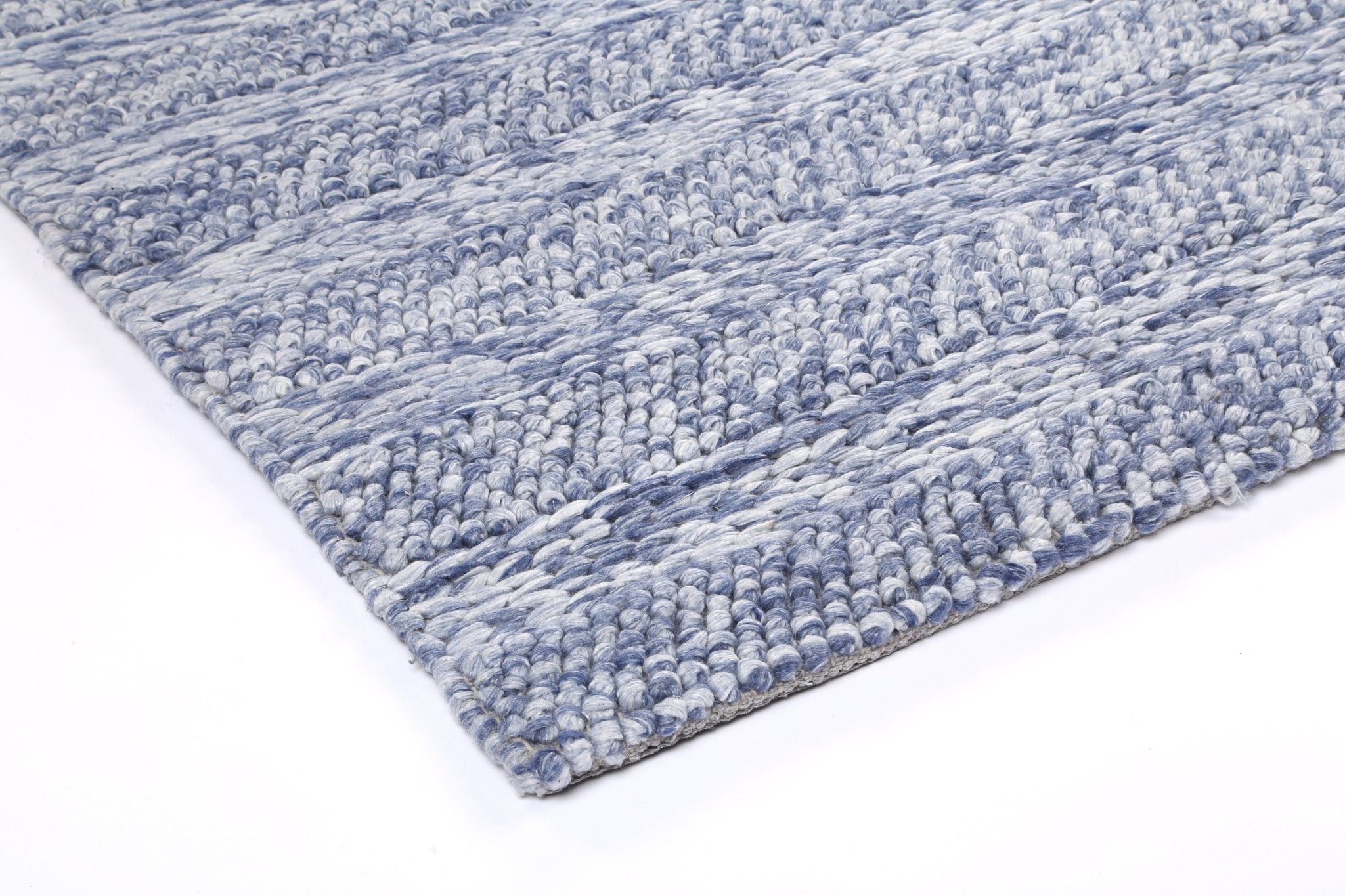 Zayna Ringlets Blue Wool Blend Rug - Floorsome - Rug - HARL160RINGBLUE - Rug