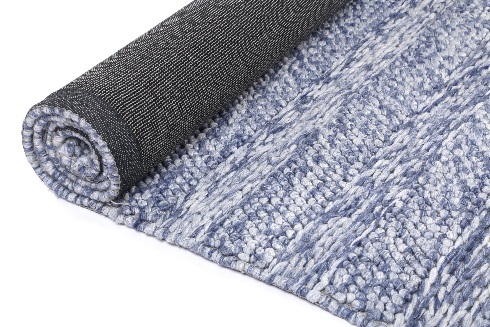 Zayna Ringlets Blue Wool Blend Rug - Floorsome - Rug - HARL160RINGBLUE - Rug
