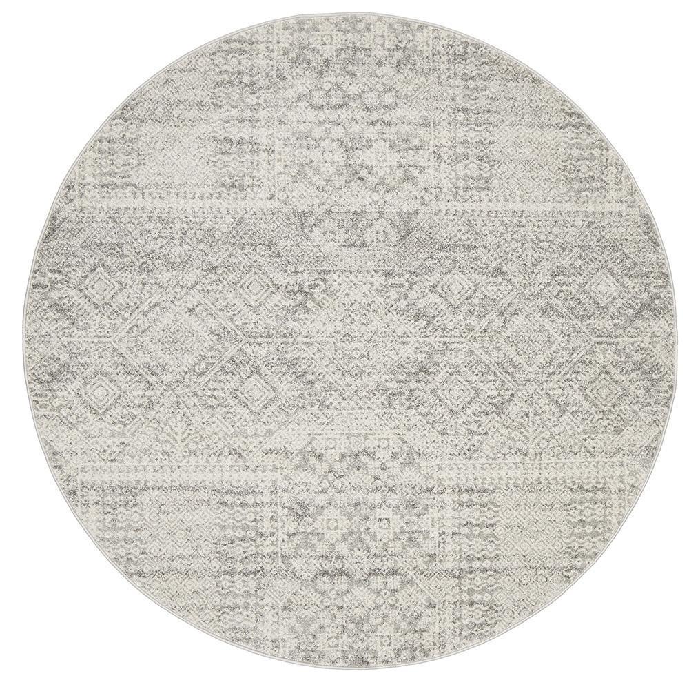 Zelda Silver Grey Round Rug - Floorsome - Modern - MIR - 351 - SIL - 150X150 - Modern
