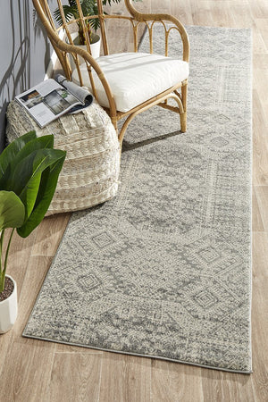 Zelda Silver Grey Runner Rug - Floorsome - Modern