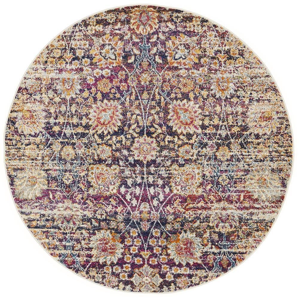 Zolan Transitional Multi Round Rug - Floorsome - Modern - MIR - 360 - MUL - 150X150 - Modern