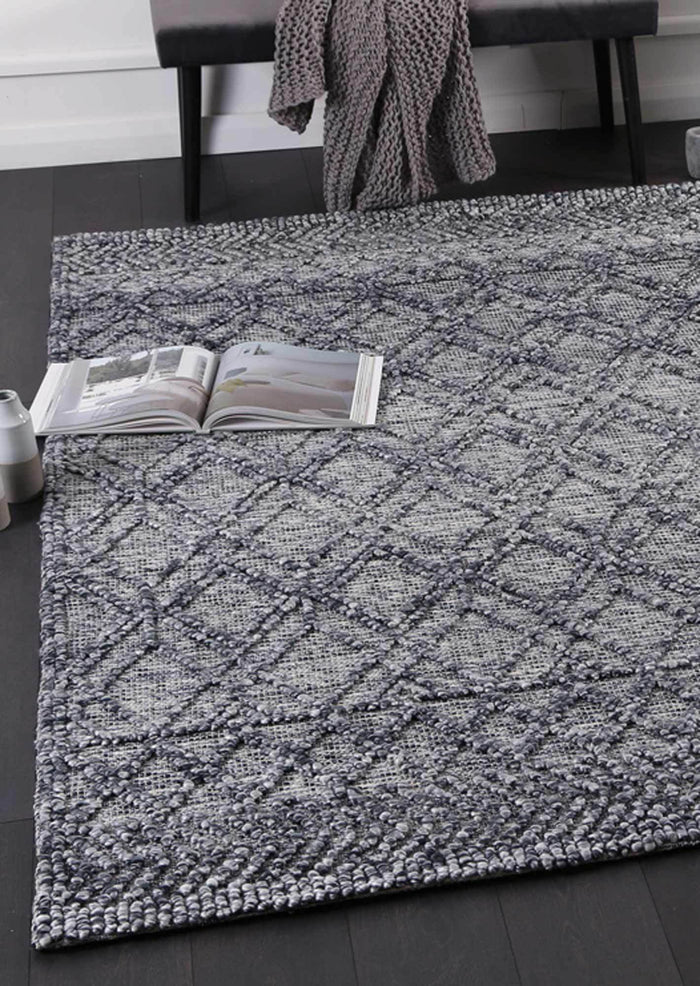 Braided Zair Contemporary Tribal Rug Blue