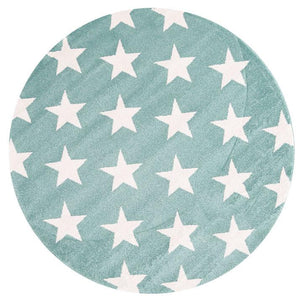 Piccolo Aqua White Stars Kids Rug