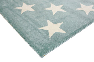 Piccolo Aqua White Stars Kids Rug