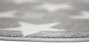Piccolo Light Grey and White Stars Kids Rug