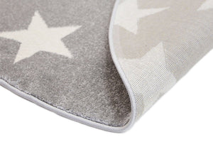 Piccolo Light Grey and White Stars Kids Rug