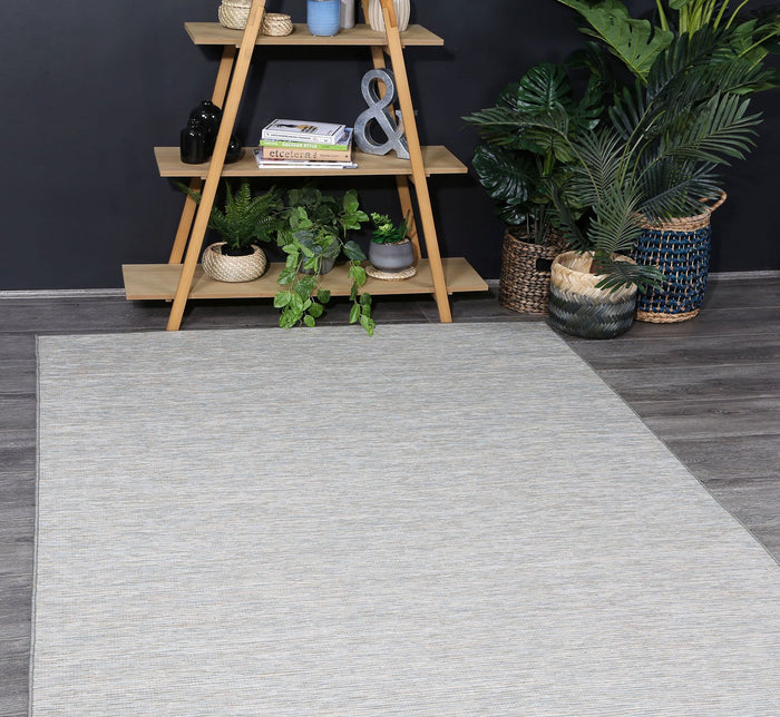 Sun Dance Grey and Blue Reversible Indoor Outdoor Rug