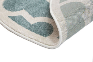 Piccolo Aqua White Lattice Pattern Kids Rug