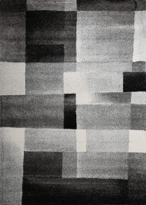 Barcelona Modern Supa Thick Grey Black Rug