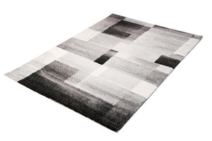 Barcelona Modern Supa Thick Grey Black Rug - Floorsome