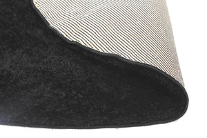 Puffy Soft Shag Round Rug Black