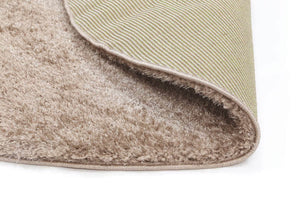 Puffy Soft Shag Round Rug Beige