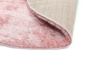 Puffy Soft Shag Round Rug Pink