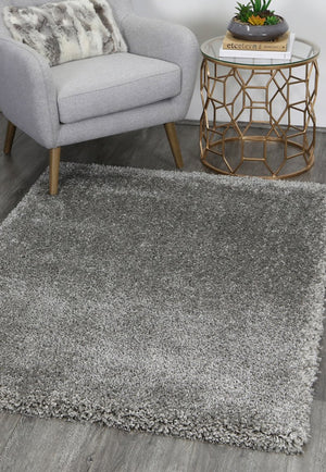 Arctic Plush Dark Grey Shaggy Rug - Floorsome