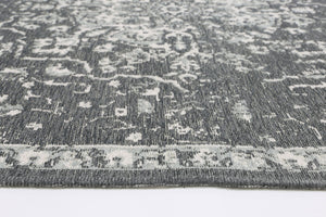 Rustic Vintage Motif 2 in 1 Reversible Rug Grey