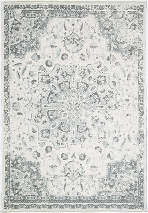 Rustic Vintage Motif 2 in 1 Reversible Rug Grey