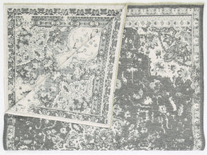 Rustic Vintage Motif 2 in 1 Reversible Rug Grey