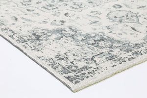 Rustic Vintage Motif 2 in 1 Reversible Rug Grey