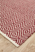 Modern Flatweave Diamond Design Red Rug