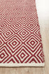 Modern Flatweave Diamond Design Red Rug