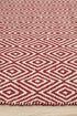 Modern Flatweave Diamond Design Red Rug