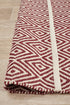 Modern Flatweave Diamond Design Red Rug