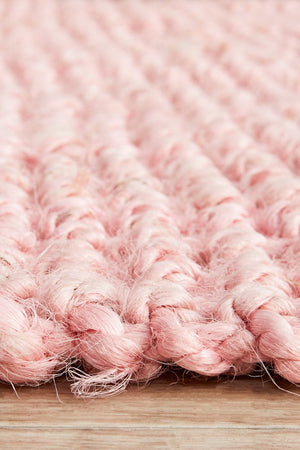 Chunky Natural Fiber Barker Pink Runner Rug