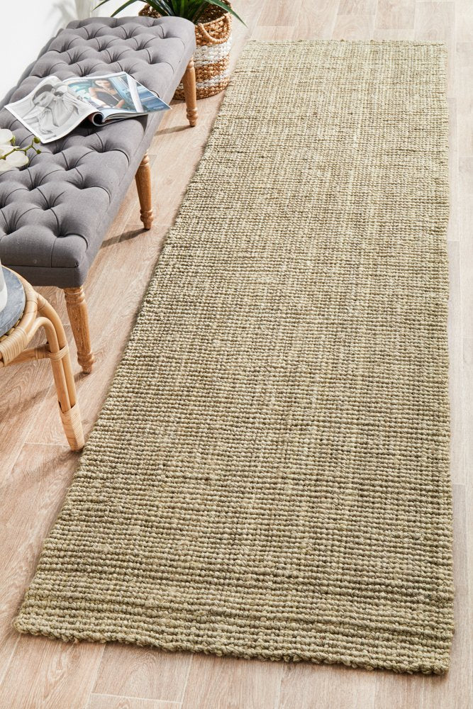 Chunky Natural Fiber Barker Platinum Runner Rug