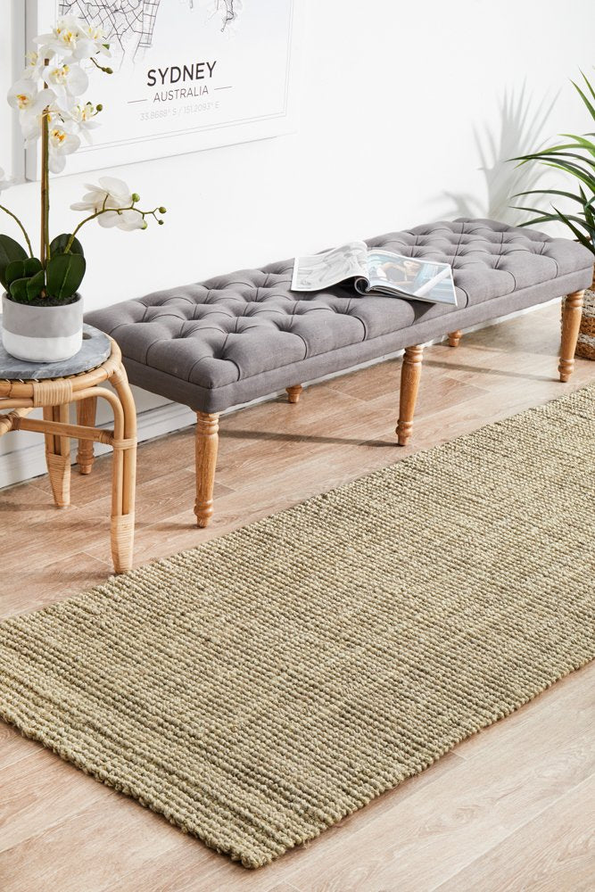 Chunky Natural Fiber Barker Platinum Runner Rug