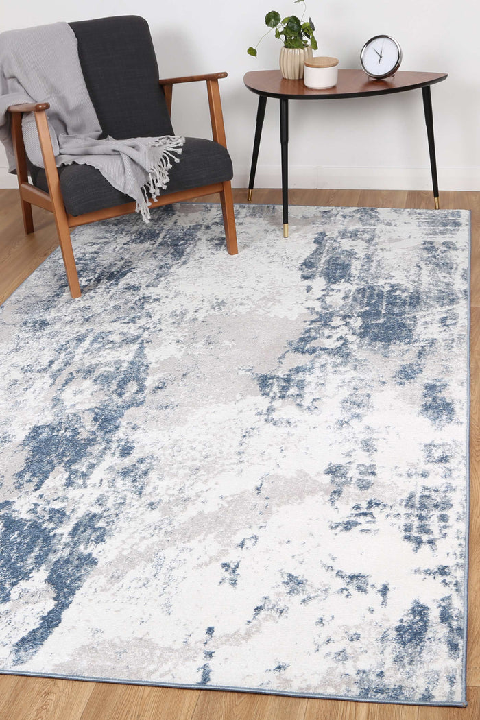 Ermina Modern Abstract Blue Rug