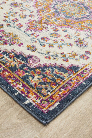 Babil Mosul Bohemian White Runner Rug - Floorsome