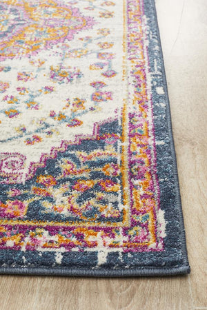Babil Mosul Bohemian White Runner Rug - Floorsome