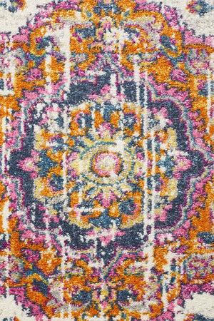 Babil Mosul Bohemian White Runner Rug - Floorsome