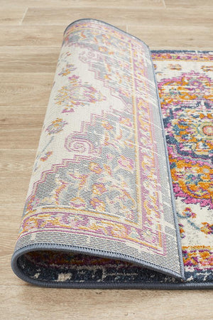 Babil Mosul Bohemian White Runner Rug - Floorsome
