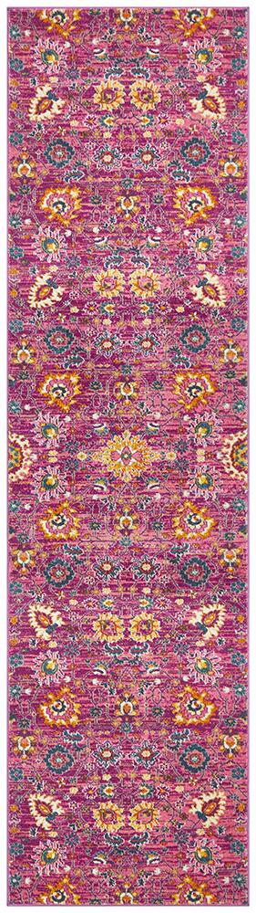 Babil Basra Bohemian Fushia Runner Rug - Floorsome