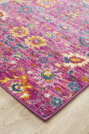 Babil Basra Bohemian Fushia Runner Rug - Floorsome