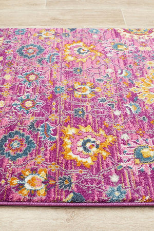 Babil Basra Bohemian Fushia Runner Rug - Floorsome