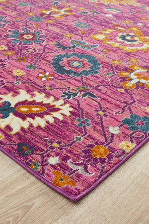 Babil Basra Bohemian Fuchsia Rug - Floorsome