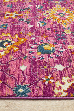 Babil Basra Bohemian Fuchsia Rug - Floorsome