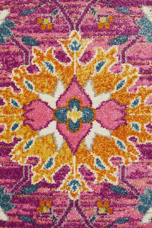 Babil Basra Bohemian Fuchsia Rug - Floorsome